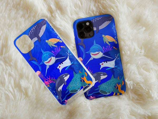 Ocean Sharks Phone Case – Cute Marine Life for Ocean Lovers
