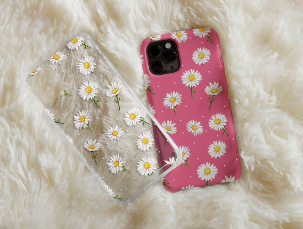 Fresh Blooms – Watercolor Daisy Art Phone Case with Custom Name