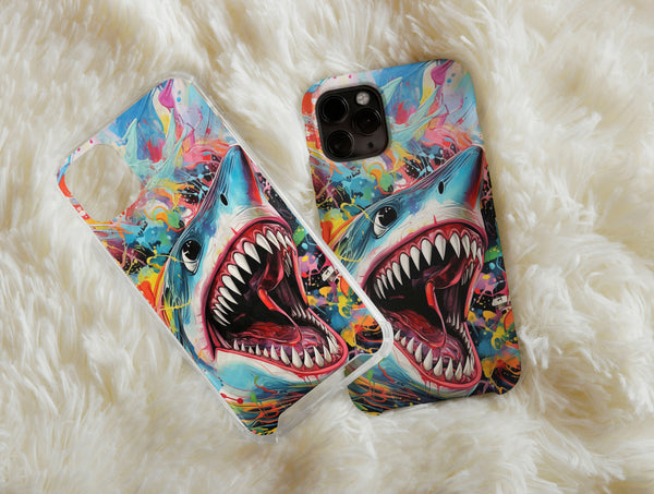 Killer Shark Phone Case – Colorful Great White Ocean Art