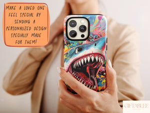 Killer Shark Phone Case – Colorful Great White Ocean Art
