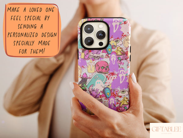 Spooky Horror Phone Case – Vintage Tarot Gothic Halloween Art