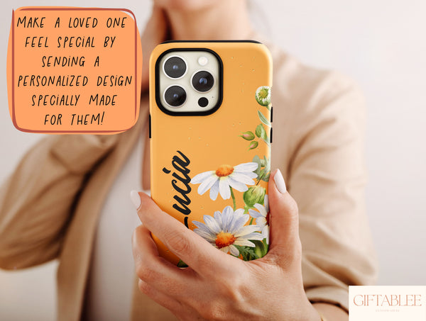 Custom Daisy Phone Case – Personalized Floral Name Design