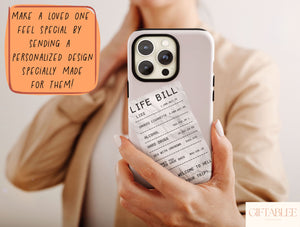 Life Bill Phone Case – Funny Pink Receipt & Quirky Novelty Design