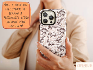 Dinosaur Pattern Phone Case – Vintage Prehistoric Dinosaur & Fossil Design