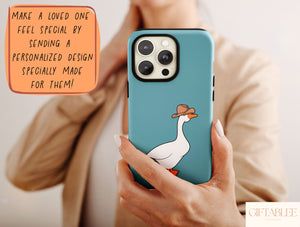 Funny Goose Phone Case – Cute Cartoon Bird Lover Design