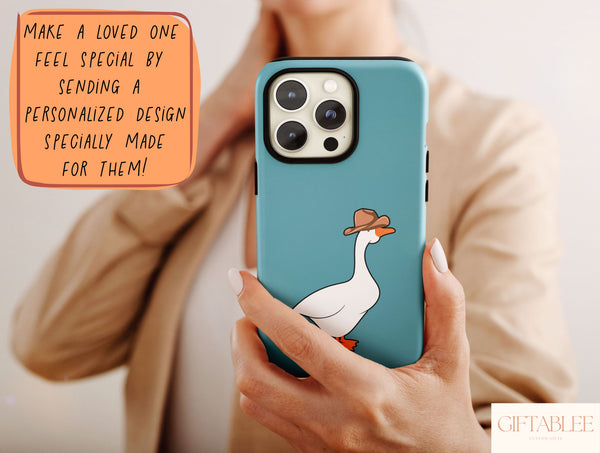Funny Goose Phone Case – Cute Cartoon Bird Lover Design