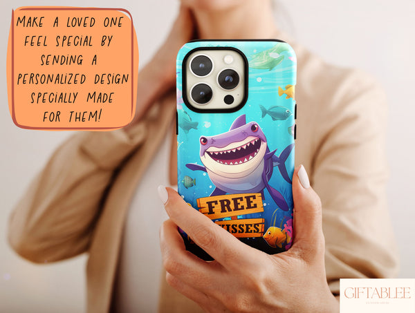 Shark Free Kiss Phone Case – Funny Ocean Lover Gift