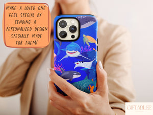 Ocean Sharks Phone Case – Cute Marine Life for Ocean Lovers