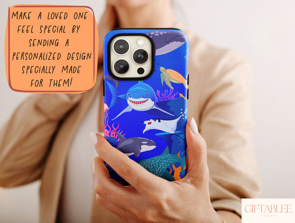 Ocean Sharks Phone Case – Cute Marine Life for Ocean Lovers