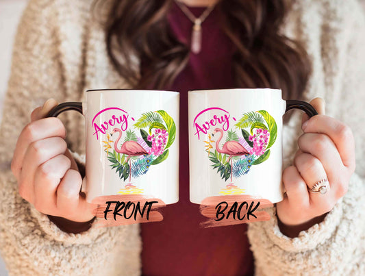 Flamingo Gift, Flamingo Mug With Name For Flamingo Lover Birthday, Custom Flamingo Mug, Flamingo Coffee Cup For Man And Women
