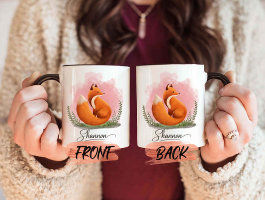 Fox Mug, Woodland Fox Mug For Fox Lover Birthday, Personalized Fox, Fox Gifts For Women, Fox Gifts, Custom Fox Mug, Fox Lover Gifts For Her