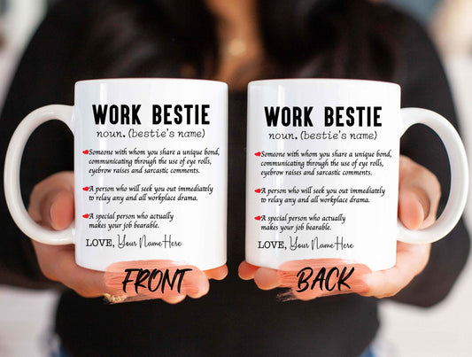 Work Bestie Coworker Mug, Work Bestie Definition Mug For Coworker Christmas Gift, Best Work Friend, Work Bestie Mug For His/Her