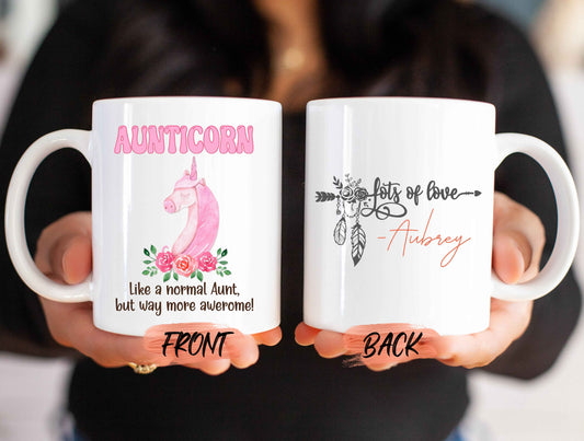 Aunt Gift, Aunticorn Mug For Aunt Birthday Gift, Aunt Gifts, Gifts For Aunt, Aunt Unicorn Mug, Aunt Gift Ideas, Aunt Custom Mug For Women