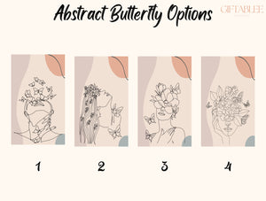 Abstract Butterfly Phone Case – Feminine Woman, Floral & Line Art Design