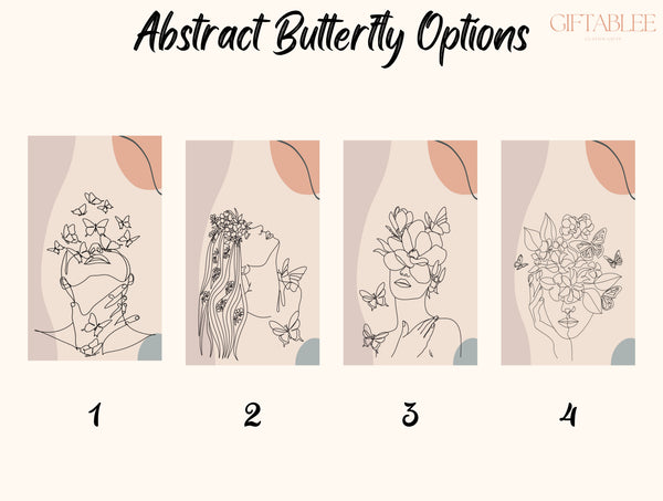 Abstract Butterfly Phone Case – Feminine Woman, Floral & Line Art Design