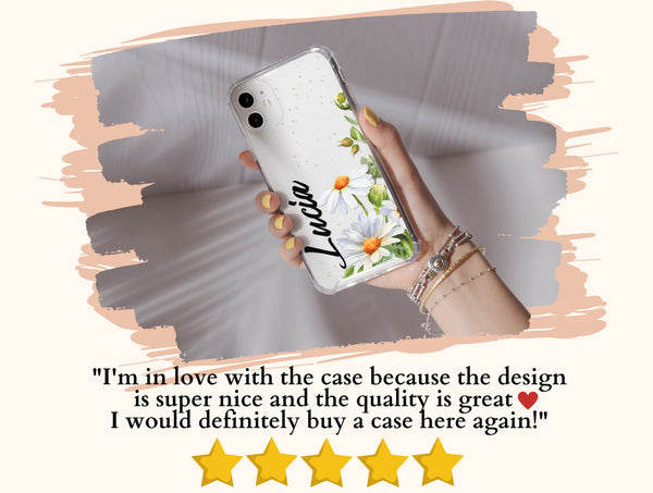 Custom Daisy Phone Case – Personalized Floral Name Design
