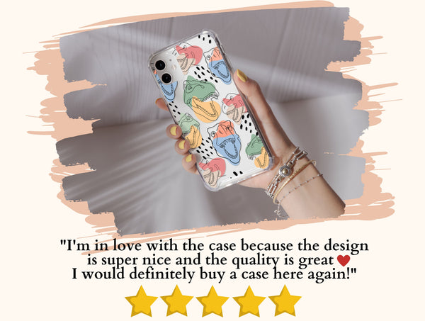 Dinosaur Line Art Phone Case – Modern Abstract Dino Design
