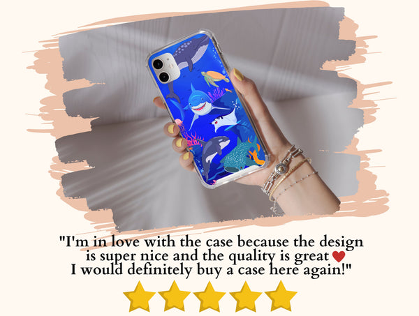 Ocean Sharks Phone Case – Cute Marine Life for Ocean Lovers