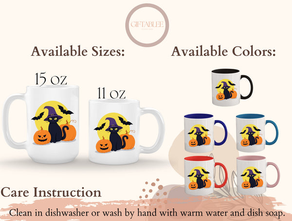 Black Cat Halloween Mug – Witchy Coffee Cup for Spooky Season