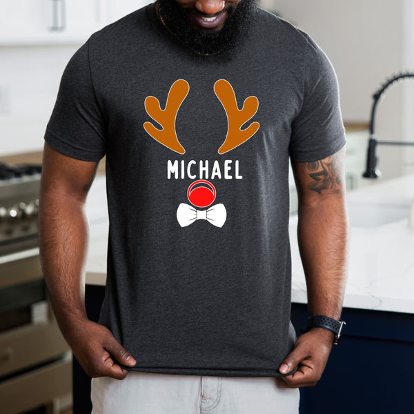 Personalized Rudolf The Red Nosed Reindeer Shirt – Custom Name Tee