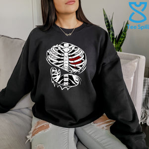 Skeleton Rib Cage Sweatshirt – Gothic Halloween Crewneck