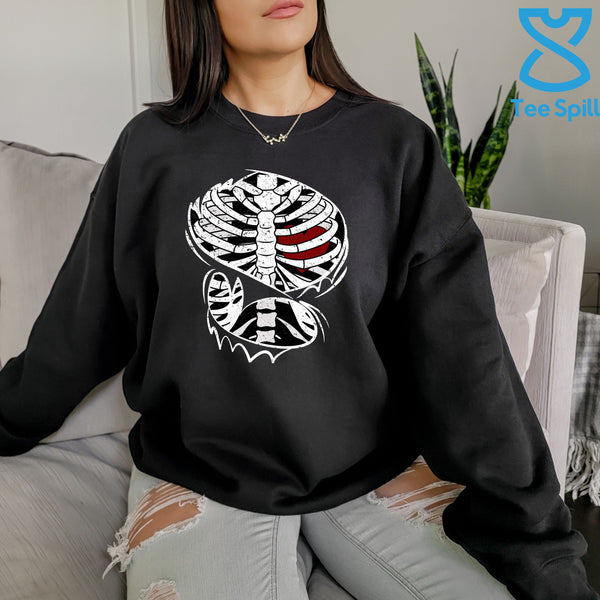 Skeleton Rib Cage Sweatshirt – Gothic Halloween Crewneck