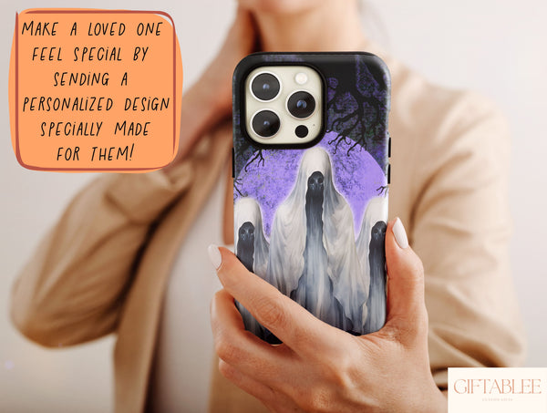 Spooky Ghost Phone Case – Haunted Castle Halloween Phone Cover