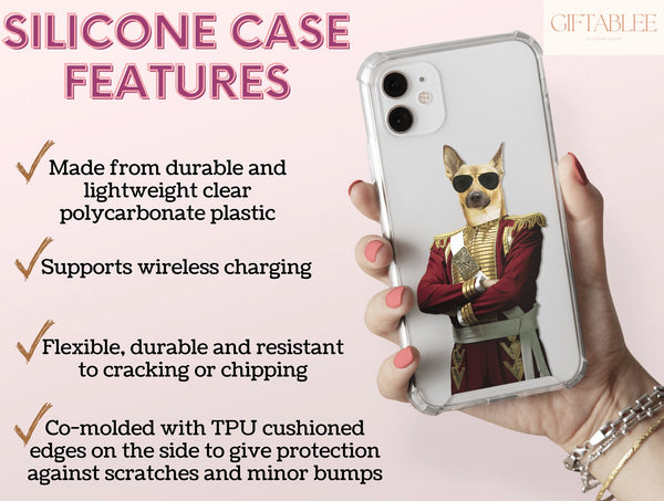 Funny Pet Portrait Phone Case – Personalized Regal Dog Artwork