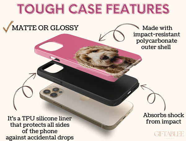 Custom Pet Portrait Phone Case For Pet Owners’ Birthday Gift, Pet Phone Case, Pet Portrait Case, Custom Pet Icon Case For Mother's Day Gift