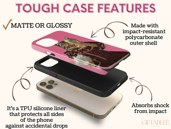 Funny Pet Portrait Phone Case – Personalized Regal Dog Artwork