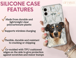 Custom Pet Face Phone Case – Personalized Floral Dog Photo Cover