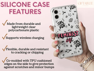 Feminist AF Phone Case – Bold Girl Power Doodle Design