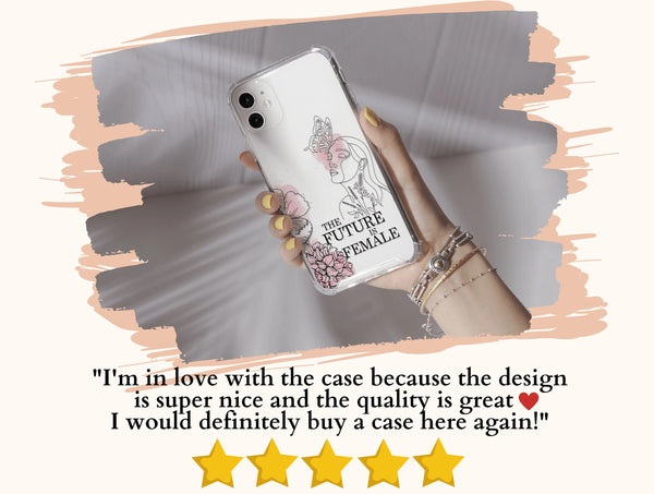 The Future Is Female Phone Case – Feminine Line Art & Botanical Design