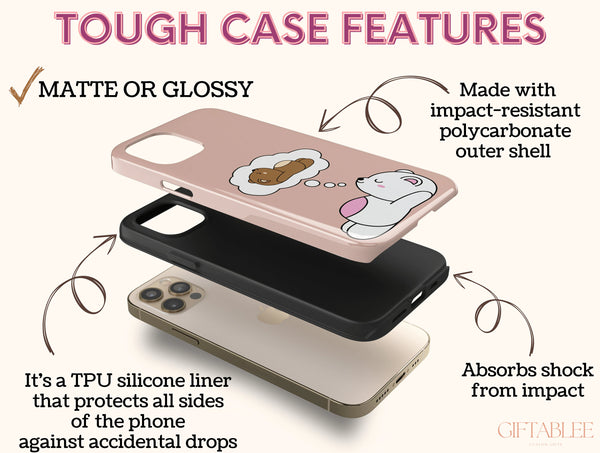 Funny Bear Phone Case – Cute Matching Couple Bear Design