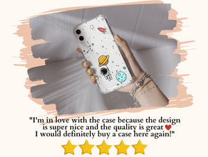 Cute Astronaut Phone Case – Cartoon Space & Colorful Galaxy Design