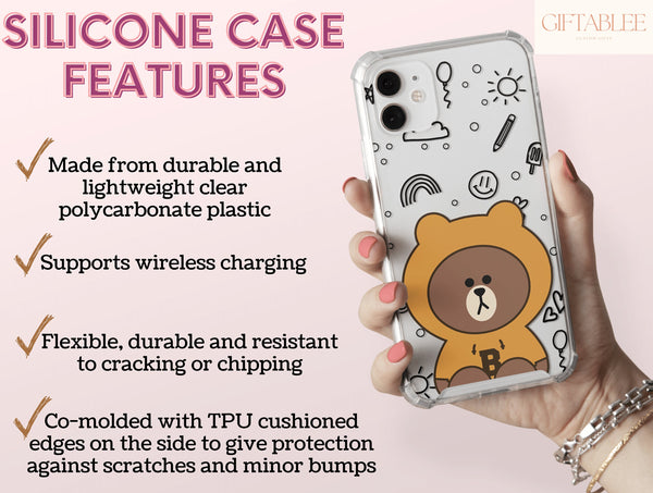 Kawaii Bear Phone Case – Cute Cartoon Bear Protective Cover