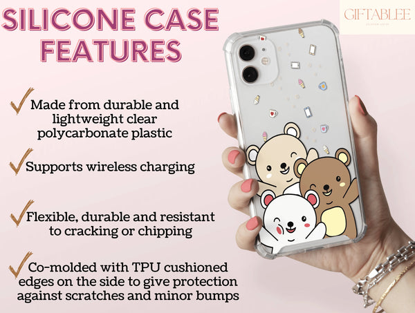 Cute Bear Phone Case – Adorable Kawaii Cartoon Bear Design
