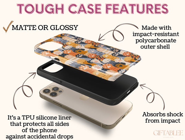 Cat Paw Print Phone Case – Cute Colorful Paw Pattern Cat Lover Gift