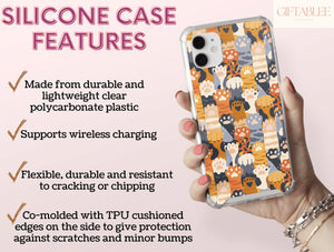 Cat Paw Print Phone Case – Cute Colorful Paw Pattern Cat Lover Gift
