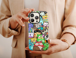Cat Doodle Phone Case – Colorful Cat Lover