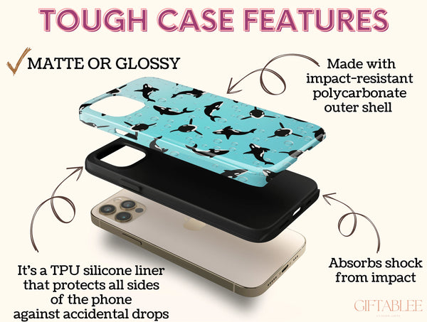 Orca Whale Print Phone Case – Ocean & Marine Life Design