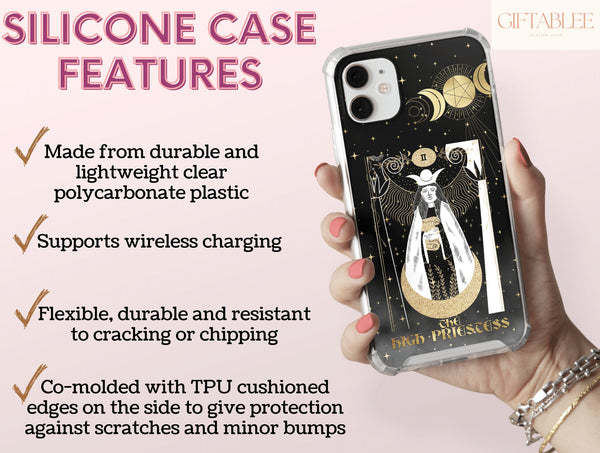 Tarot Cards Phone Case – Mystical Gold & Black Celestial Tarot Design