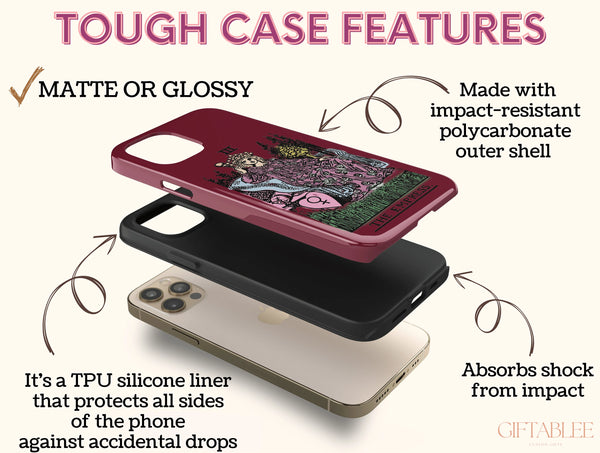 Pastel Tarot Phone Case – Vintage Tarot Card & Mystical Art Design
