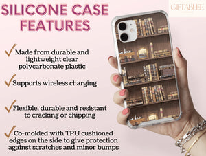 Bookshelves Phone Case – Vintage Book Lover