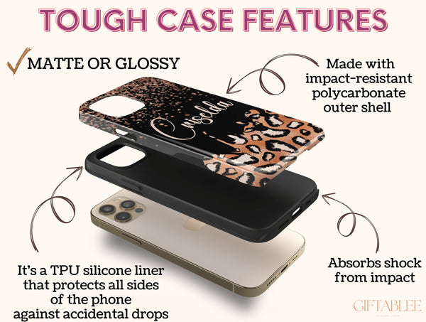 Glitter Leopard Phone Case – Personalized Glam Animal Print