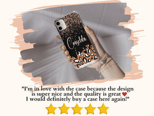 Glitter Leopard Phone Case – Personalized Glam Animal Print