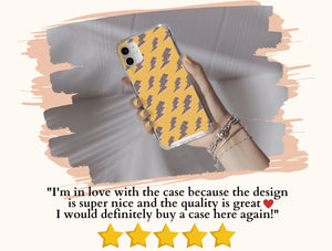 Retro Leopard Phone Case – Leopard Print Lightning Bolt Design
