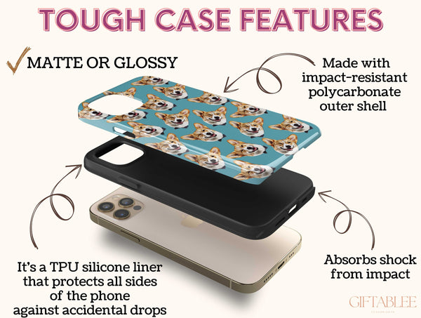 Custom Pet Face Phone Case – Personalized Pet Portrait Design
