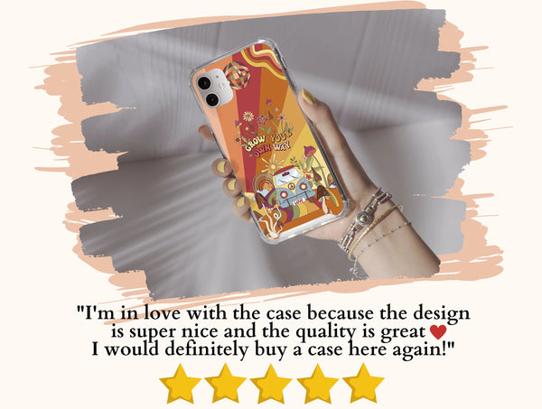 Retro Hippie Phone Case – Grow Your Own Way 70s Groovy Style