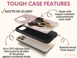 Custom Pet Face Phone Case – Personalized Floral Dog Photo Cover